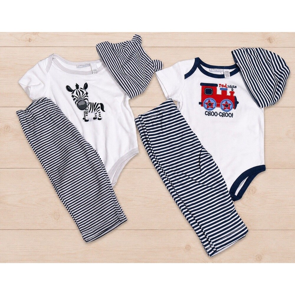 NEW NWT Lot Baby Boy Outfits Clothes Sets Bodysuits Pants sz Size 6-9 months